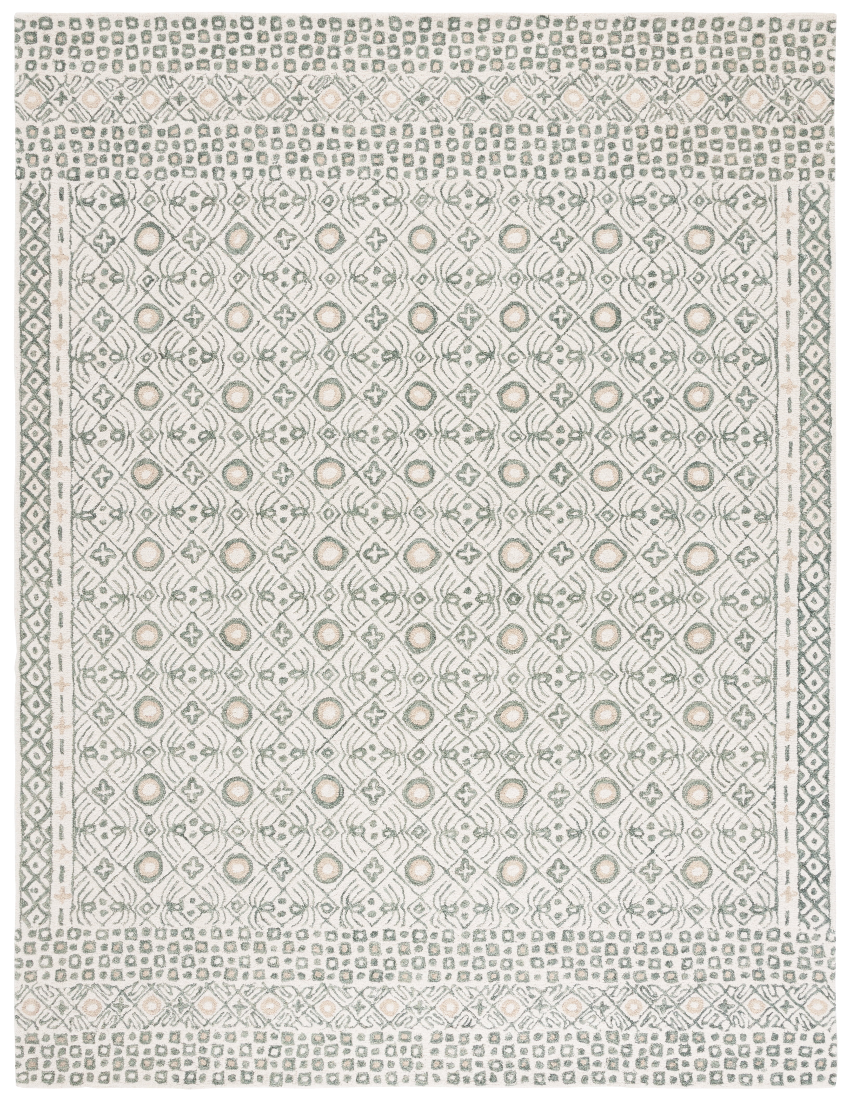 SAFAVIEH Micro-Loop Blazhe Floral Area Rug, Ivory/Gray, 8' x 10'