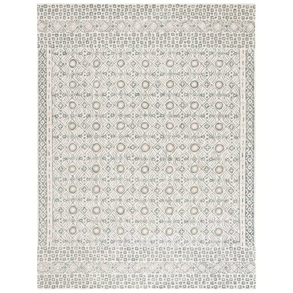 SAFAVIEH Micro-Loop Blazhe Floral Area Rug, Ivory/Gray, 8' x 10'