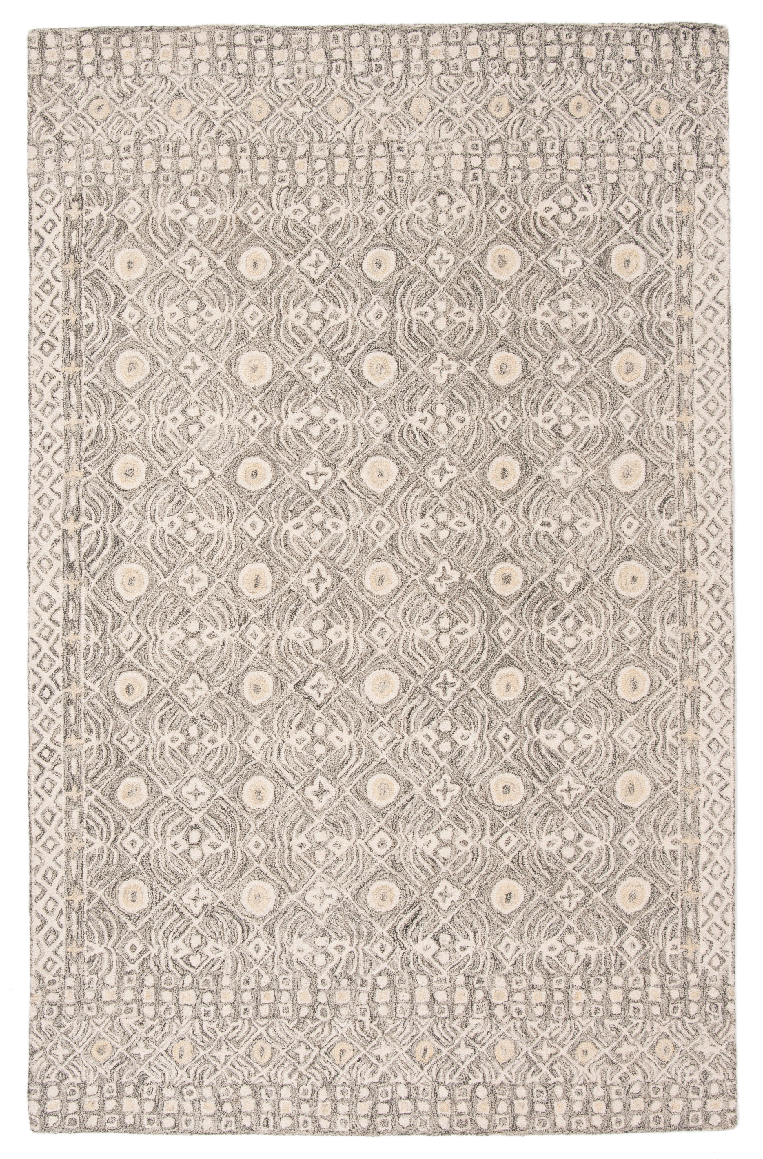 SAFAVIEH Micro-Loop Blazhe Floral Area Rug, Charcoal/Ivory, 5' x 8'