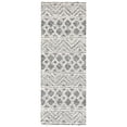 thumbnail image 1 of SAFAVIEH Micro-Loop Brayden Geometric Striped Wool Runner Rug, Ivory/Black, 2'3" x 7', 1 of 7