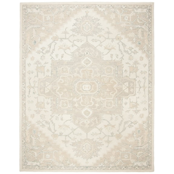 SAFAVIEH Micro-Loop Braylon Floral Area Rug, Ivory/Beige, 11' x 15'