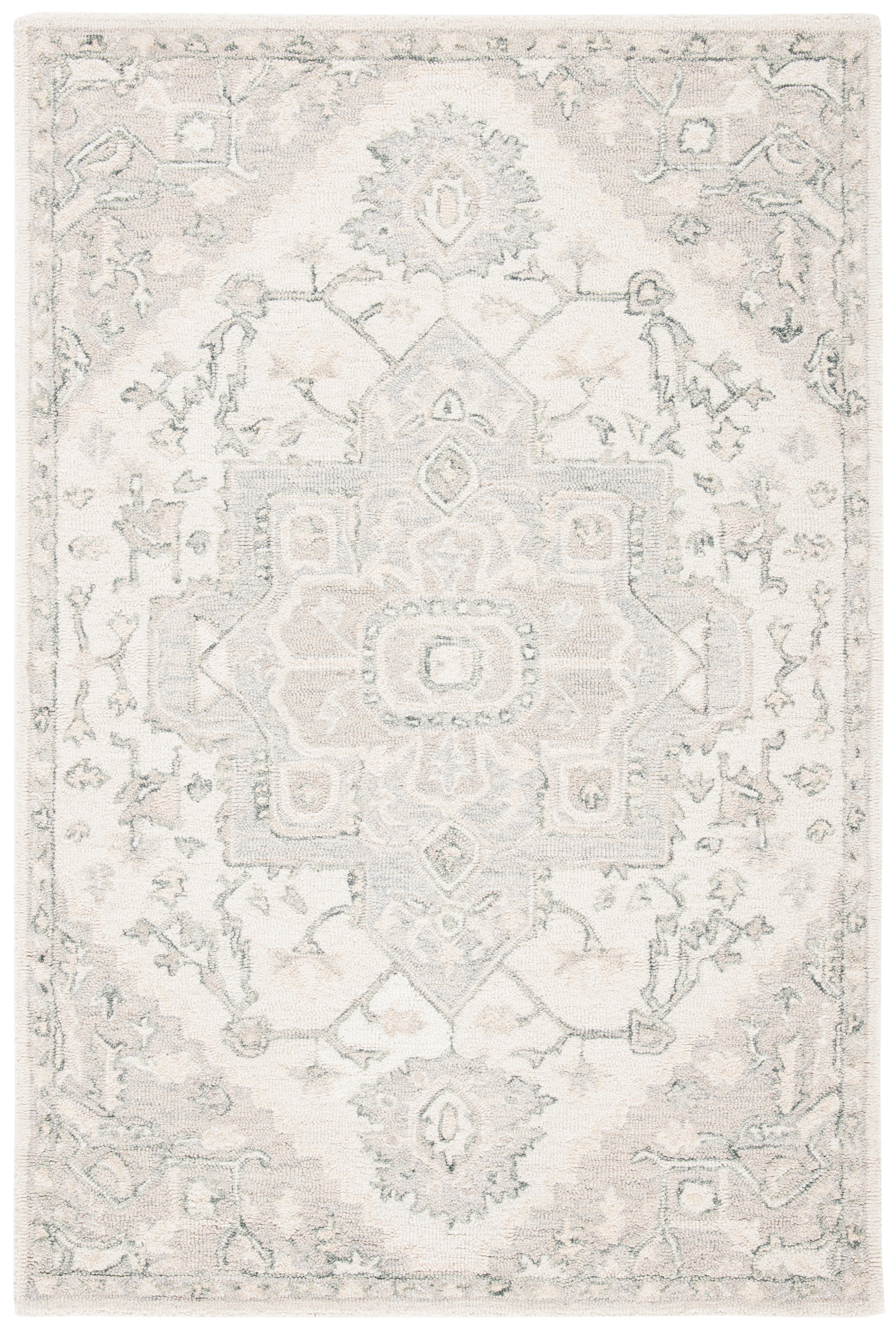 Hand-Tufted Ivory and Beige Wool Runner Rug 2'3" x 7'0"