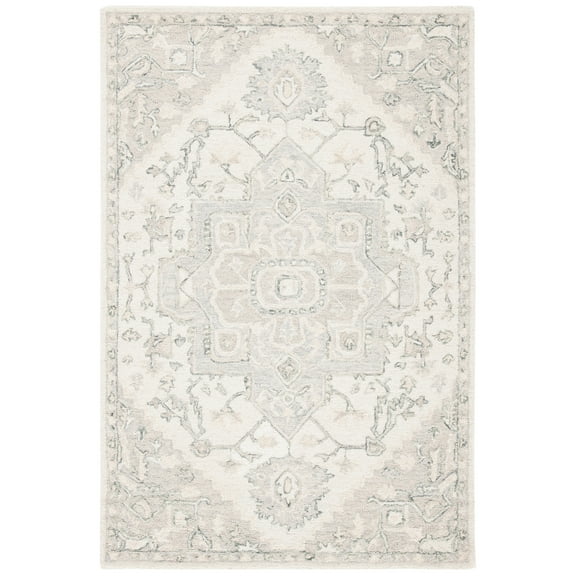 SAFAVIEH Micro-Loop Braylon Floral Area Rug, Ivory/Beige, 2' x 3'