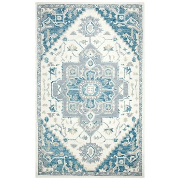 SAFAVIEH Micro-Loop Braylon Floral Area Rug, Ivory/Navy, 2' x 3'