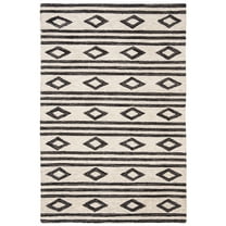 SAFAVIEH Micro-Loop Briony Geometric Wool Area Rug, Ivory/Charcoal, 2' x 3'