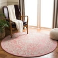 thumbnail image 1 of SAFAVIEH Micro-Loop Britton Floral Bordered Wool Area Rug, Pink/Ivory, 5' x 5' Round, 1 of 5