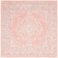 thumbnail image 1 of SAFAVIEH Micro-Loop Britton Floral Bordered Wool Area Rug, Pink/Ivory, 5' x 5' Square, 1 of 5
