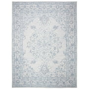 SAFAVIEH Micro-Loop Britton Oriental Area Rug, Light Blue/Ivory, 11' x 15'