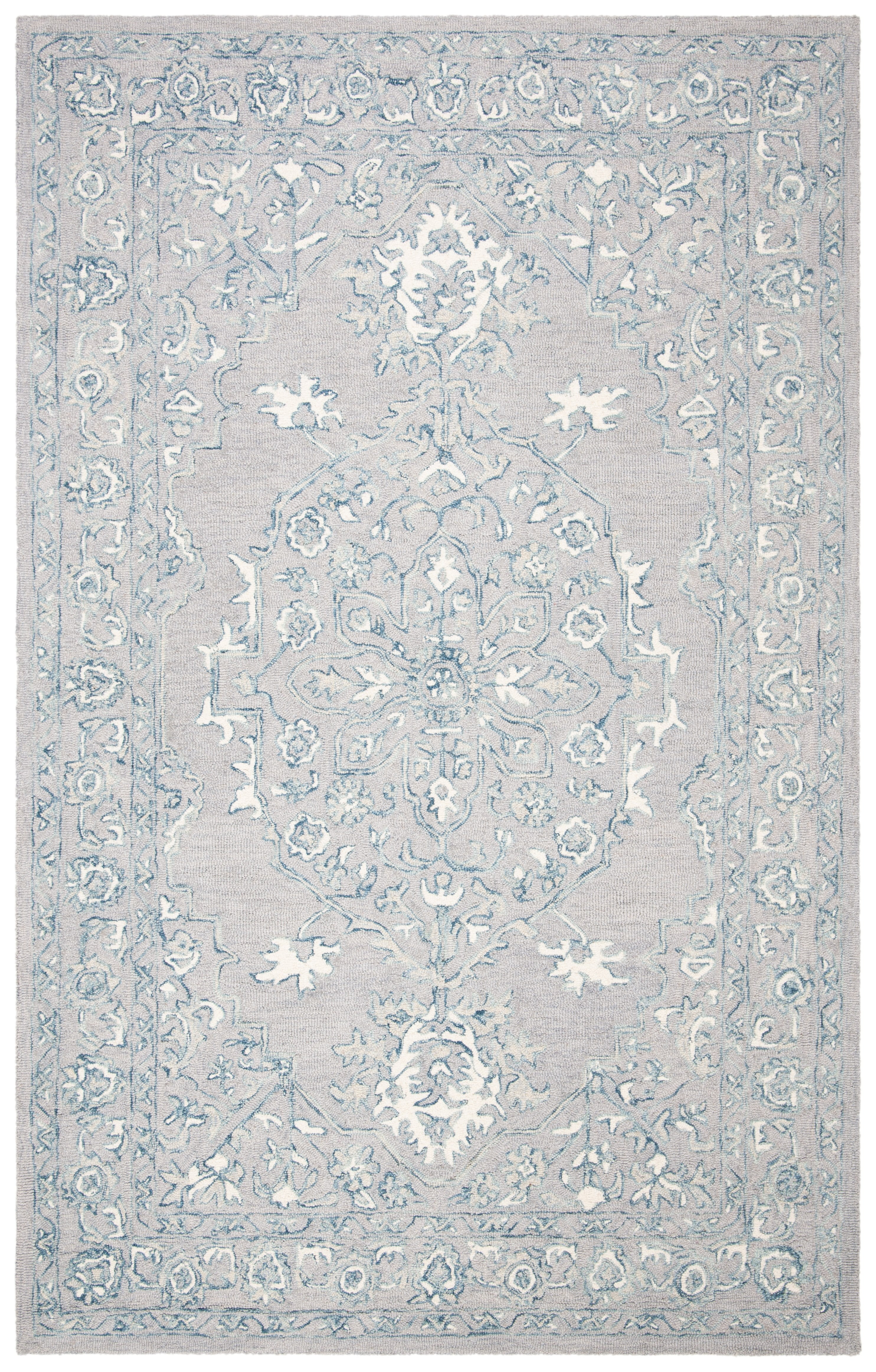 SAFAVIEH Micro-Loop Britton Oriental Area Rug, Light Grey/Ivory, 2'6" x 4'