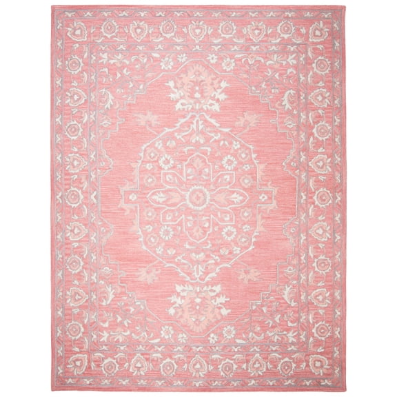 SAFAVIEH Micro-Loop Britton Oriental Area Rug, Pink/Ivory, 10' x 14'