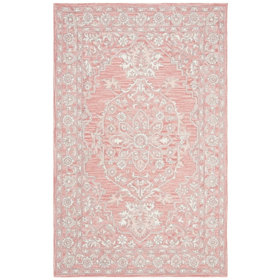 SAFAVIEH Micro-Loop Britton Oriental Area Rug, Pink/Ivory, 2' x 3'