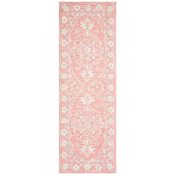 SAFAVIEH Micro-Loop Britton Oriental Runner Rug, Pink/Ivory, 2'3" x 5'