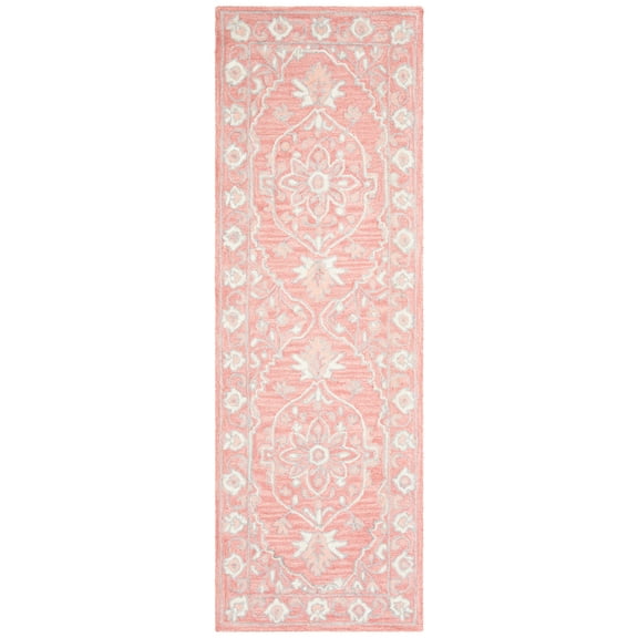 SAFAVIEH Micro-Loop Britton Oriental Runner Rug, Pink/Ivory, 2'3" x 9'