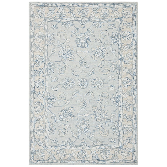 SAFAVIEH Micro-Loop Calista Oriental Area Rug, Blue/Beige, 2'6" x 4'