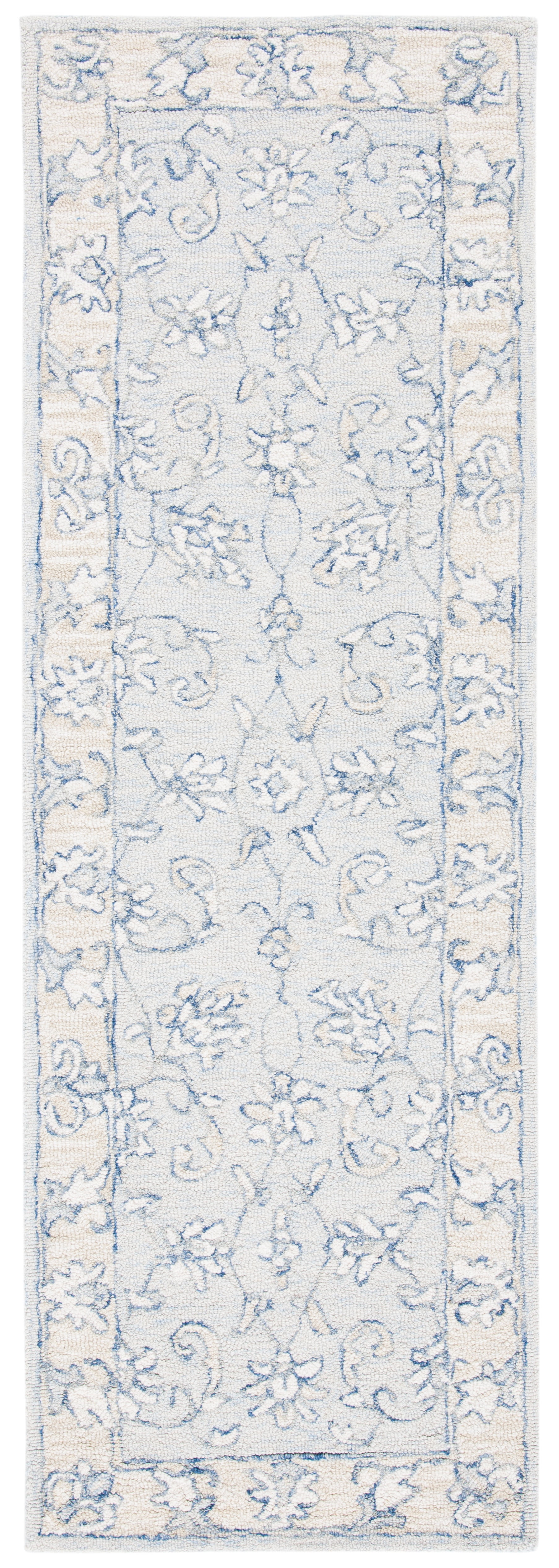 SAFAVIEH Micro-Loop Calista Oriental Runner Rug, Blue/Beige, 2'3" x 9'