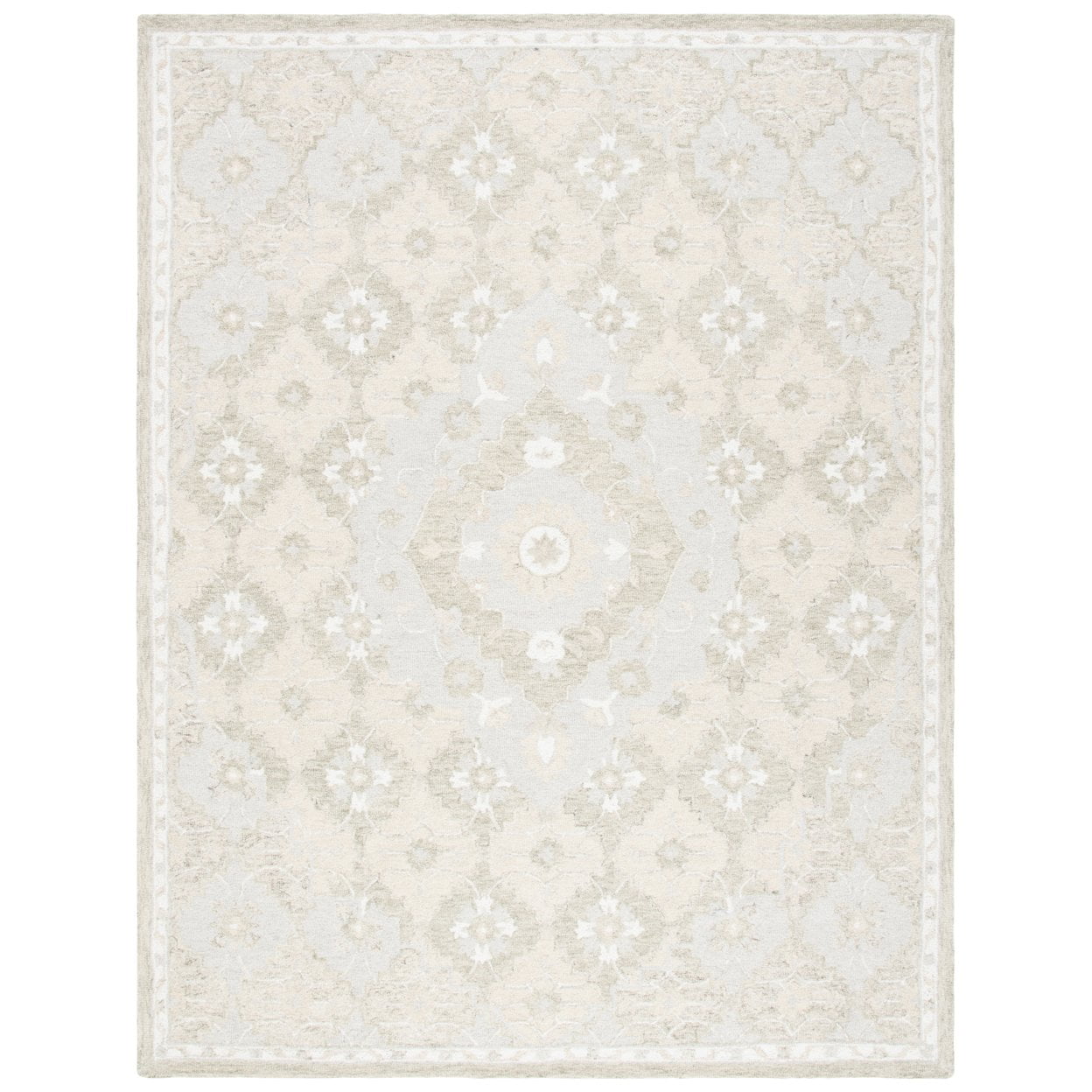 Elegant Gray Hand-Tufted Wool Area Rug 8' x 10'