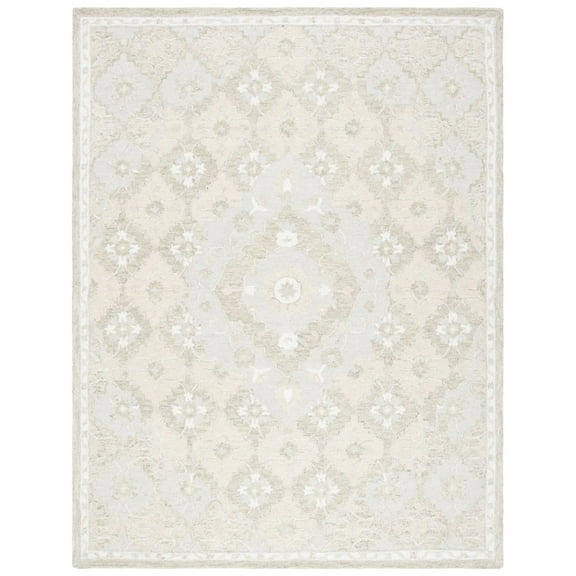 SAFAVIEH Micro-Loop Candis Floral Area Rug, Beige/Grey, 8' x 10'
