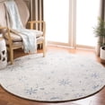 thumbnail image 1 of SAFAVIEH Micro-Loop Carl Floral Overdyed Wool Area Rug, Light Blue/Ivory, 5' x 5' Round, 1 of 5