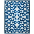 thumbnail image 1 of SAFAVIEH Micro-Loop Carl Floral Overdyed Wool Area Rug, Navy/Grey, 5' x 5' Round, 1 of 10