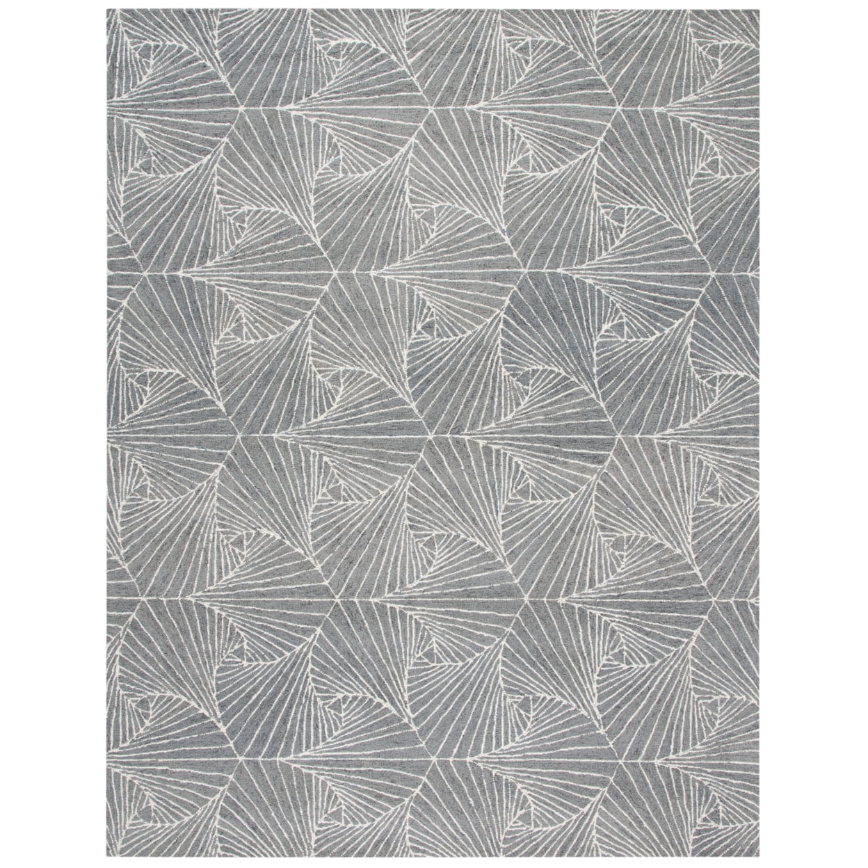 Elegant Gray Wool Handmade Tufted Runner Rug - 27" x 6"