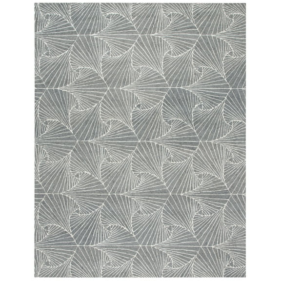 SAFAVIEH Micro-Loop Carver Geometric Area Rug, Grey/Ivory, 2' x 3'