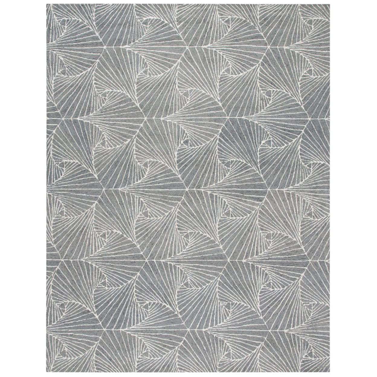 SAFAVIEH Micro-Loop Carver Geometric Area Rug, Grey/Ivory, 3' x 5'