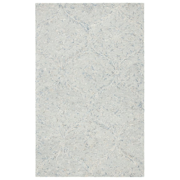 SAFAVIEH Micro-Loop Charlie Medallion Area Rug, Grey/Blue, 4' x 6'