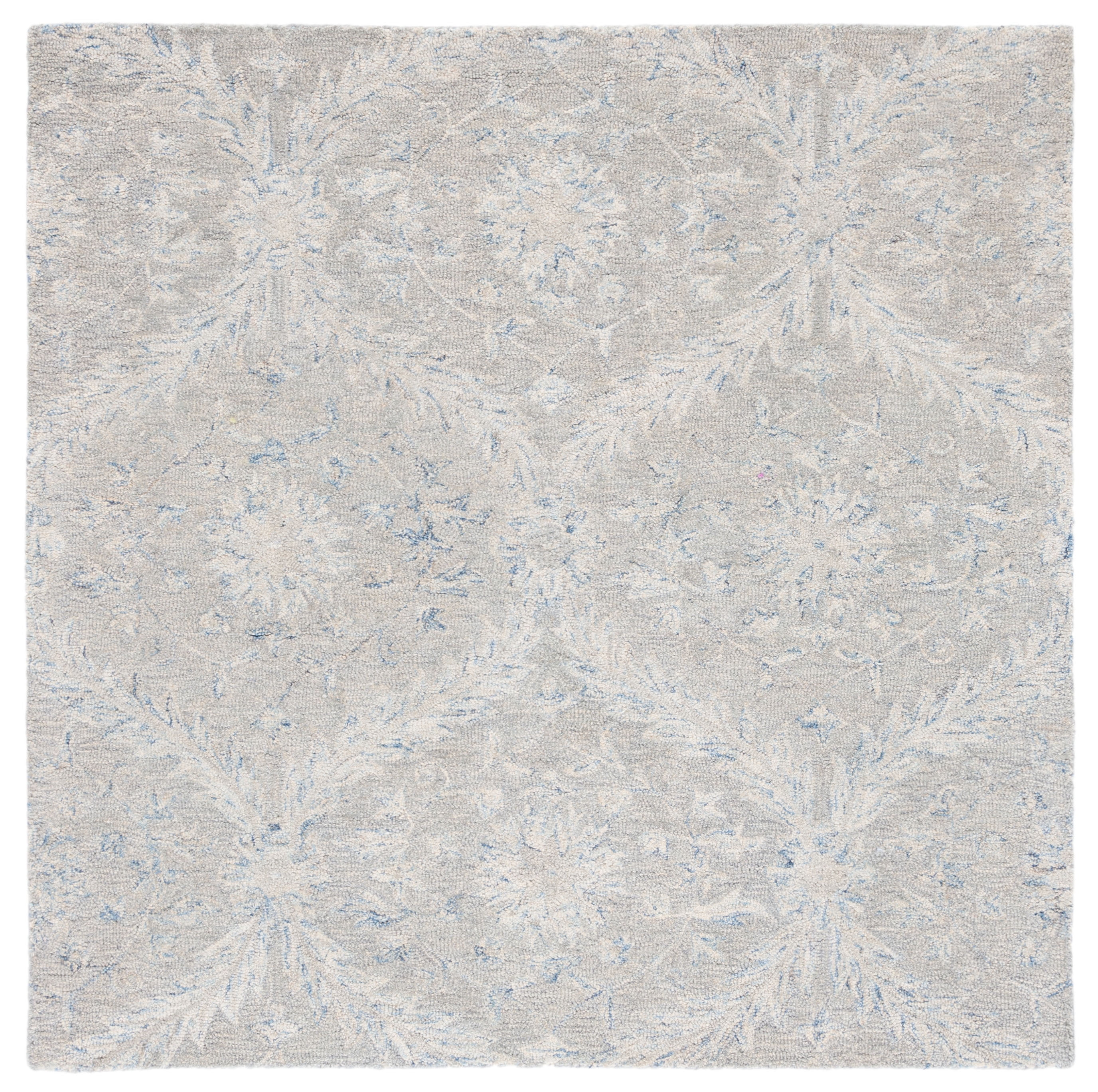 SAFAVIEH Micro-Loop Charlie Medallion Area Rug, Grey/Blue, 5' x 5' Square