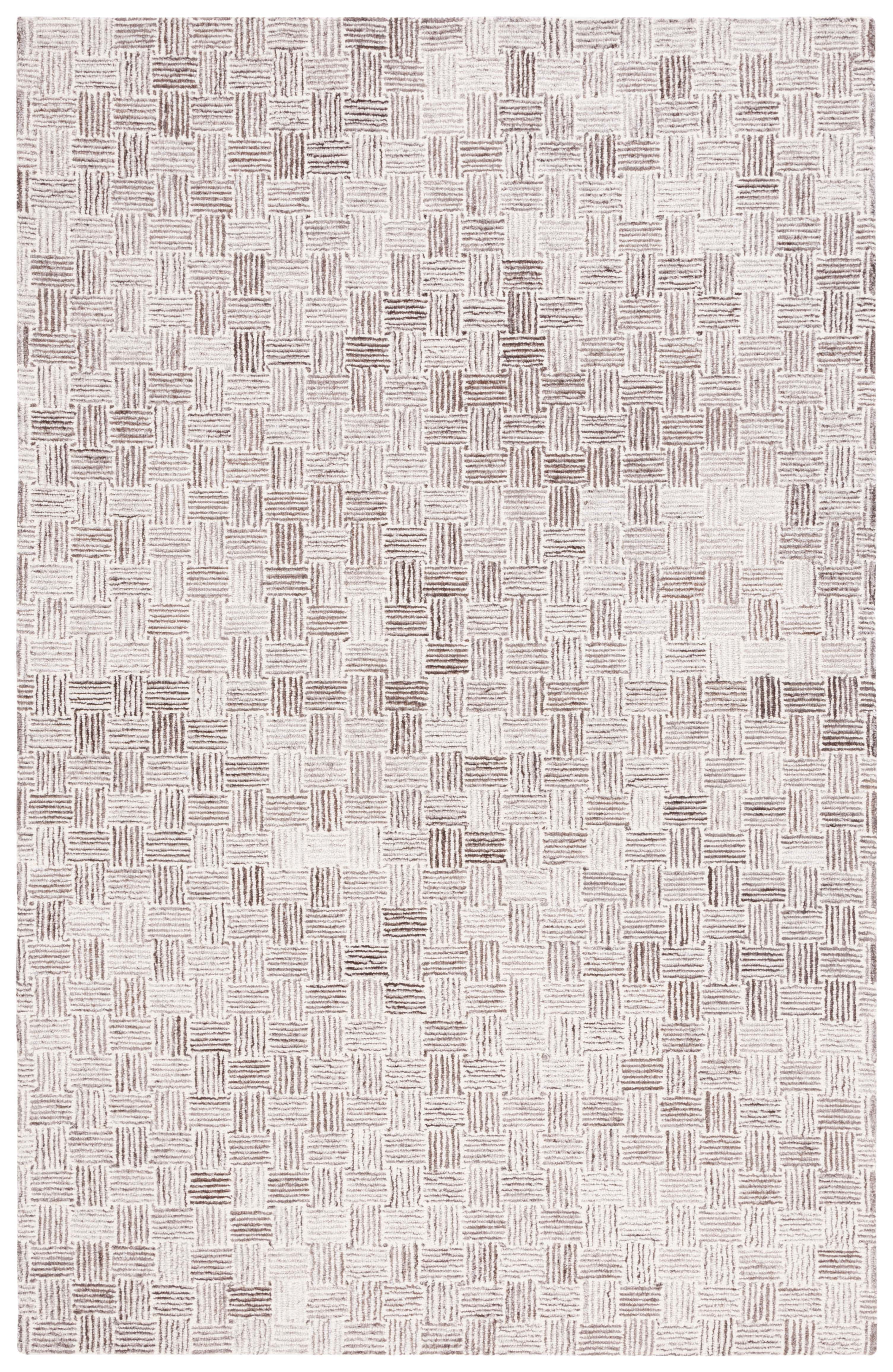 SAFAVIEH Micro-Loop Charlotte Solid Area Rug, Brown/Ivory, 3' x 5'