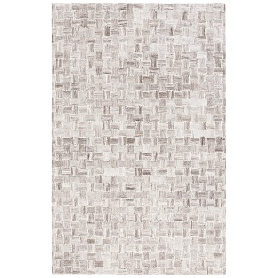 SAFAVIEH Micro-Loop Charlotte Solid Area Rug, Brown/Ivory, 6' x 9'