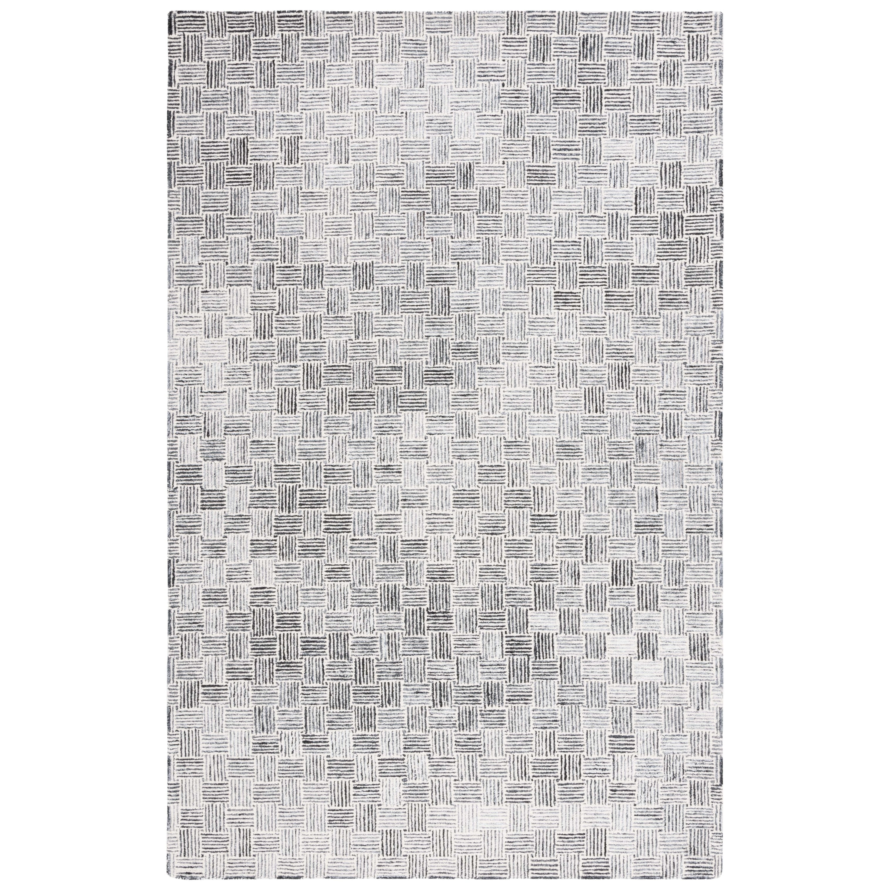 SAFAVIEH Micro-Loop Charlotte Solid Area Rug, Dark Grey/Ivory, 4' x 6'