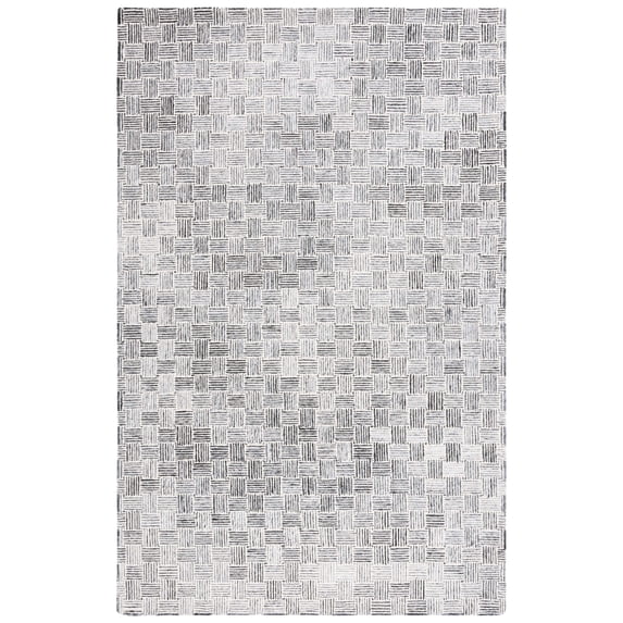 SAFAVIEH Micro-Loop Charlotte Solid Area Rug, Dark Grey/Ivory, 4' x 6'