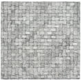 thumbnail image 1 of SAFAVIEH Micro-Loop Charlotte Solid Area Rug, Dark Grey/Ivory, 5' x 5' Square, 1 of 7