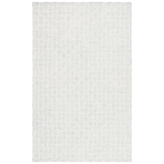 SAFAVIEH Micro-Loop Charlotte Solid Area Rug, Grey/Ivory, 4' x 6'