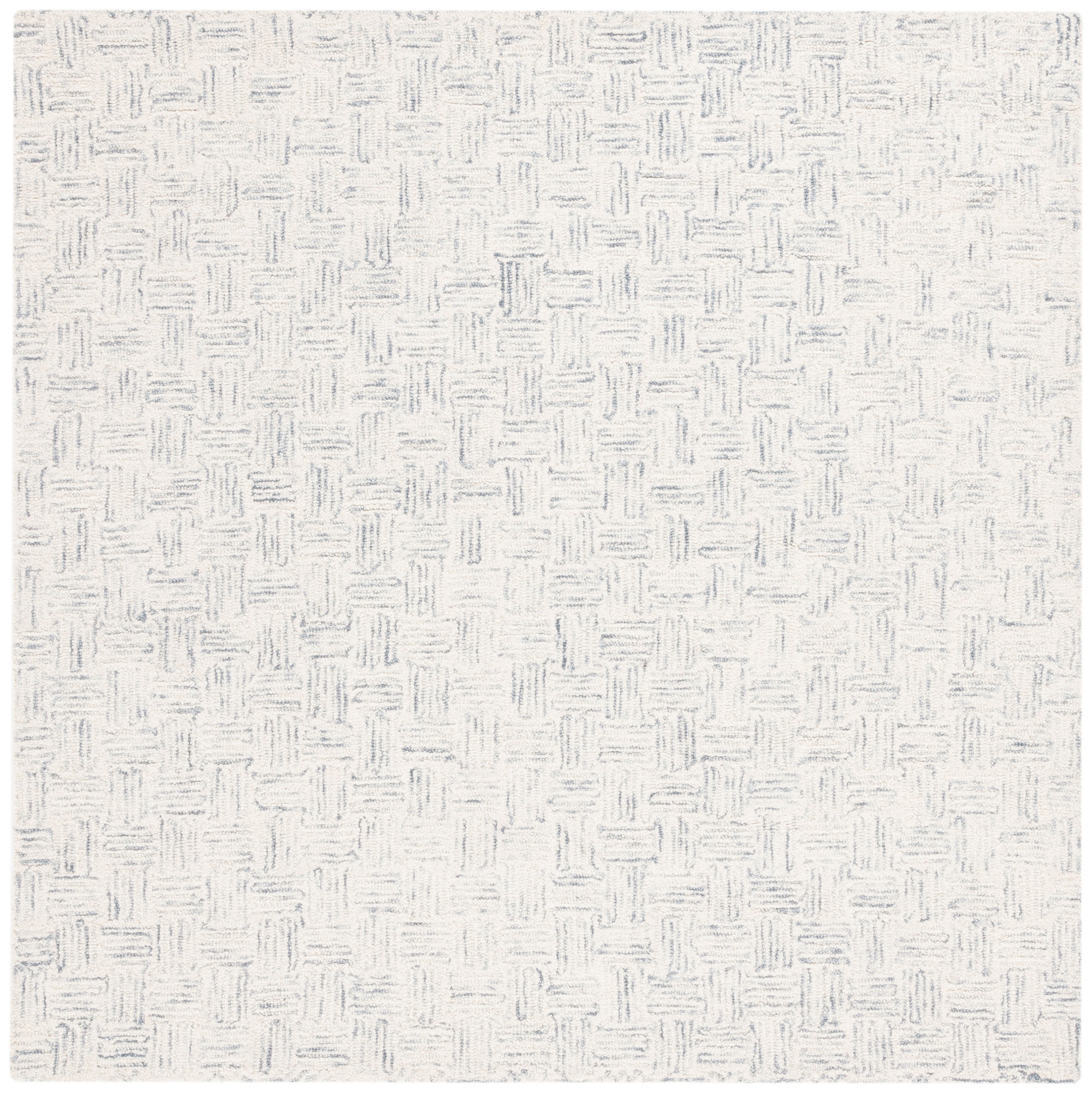 SAFAVIEH Micro-Loop Charlotte Solid Area Rug, Grey/Ivory, 5' x 5' Square