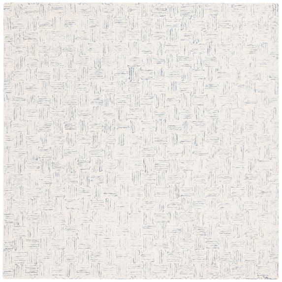 SAFAVIEH Micro-Loop Charlotte Solid Area Rug, Grey/Ivory, 5' x 5' Square