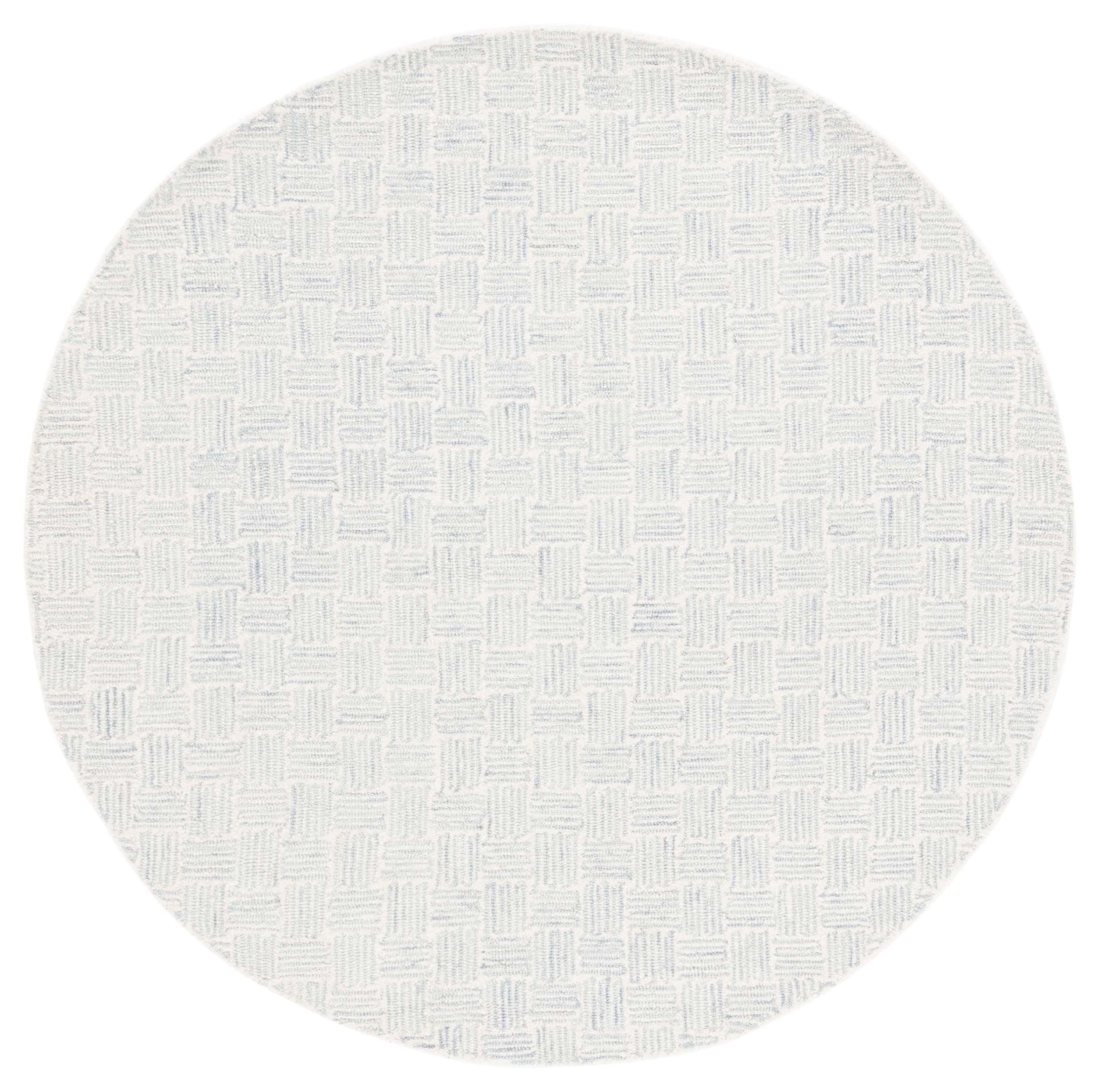 SAFAVIEH Micro-Loop Charlotte Solid Area Rug, Ivory/Grey, 5' x 5' Round