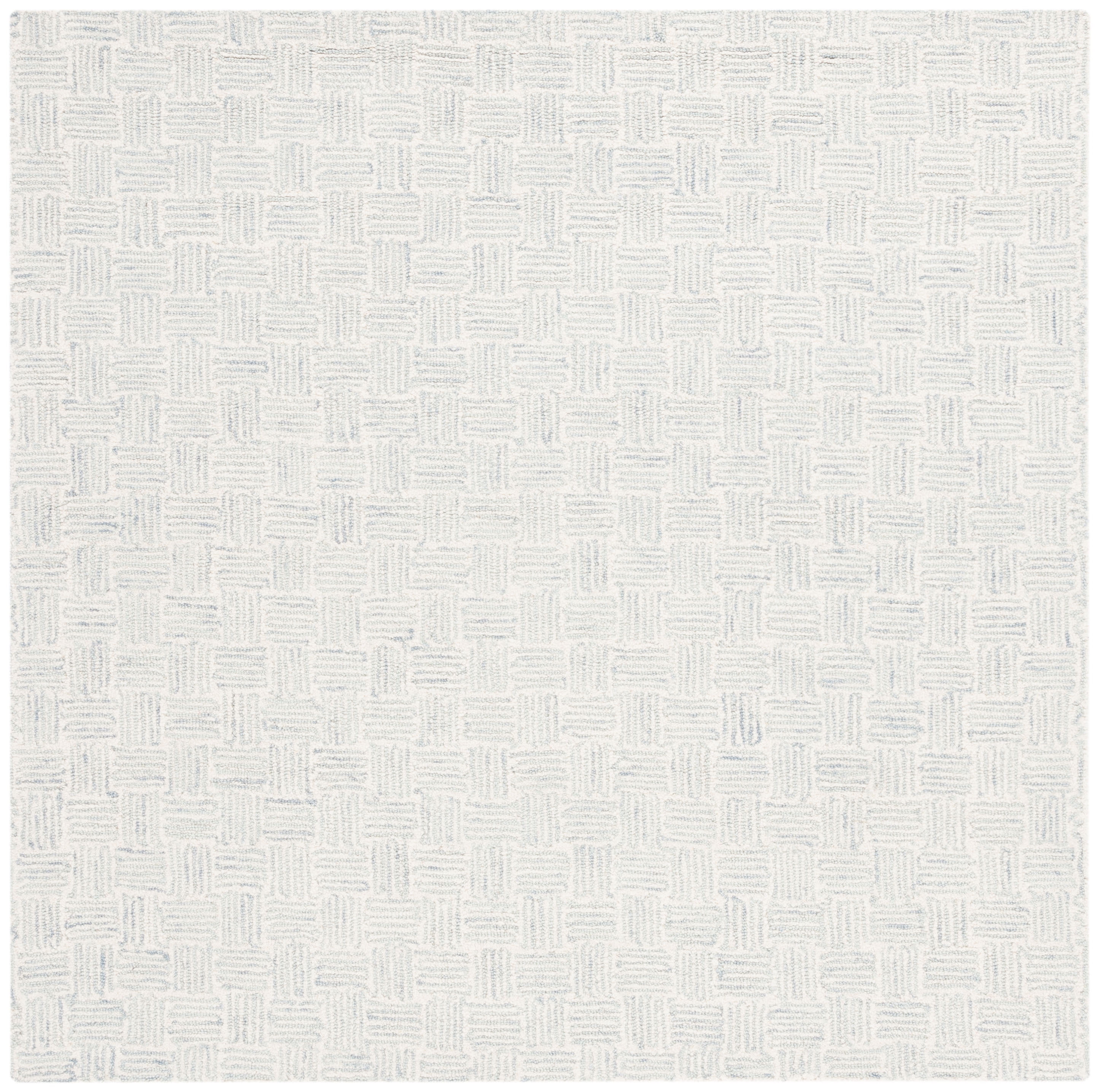 SAFAVIEH Micro-Loop Charlotte Solid Area Rug, Ivory/Grey, 5' x 5' Square