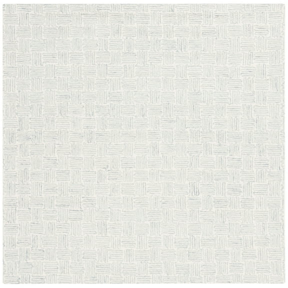 SAFAVIEH Micro-Loop Charlotte Solid Area Rug, Ivory/Grey, 5' x 5' Square
