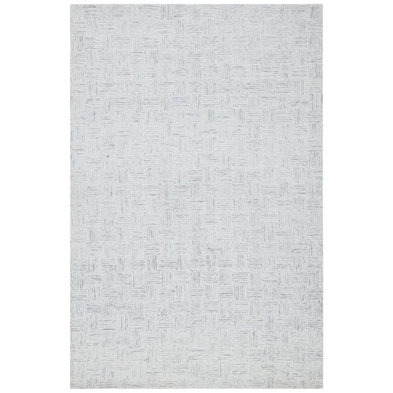SAFAVIEH Micro-Loop Charlotte Solid Area Rug, Light Grey/Ivory, 3' x 5'