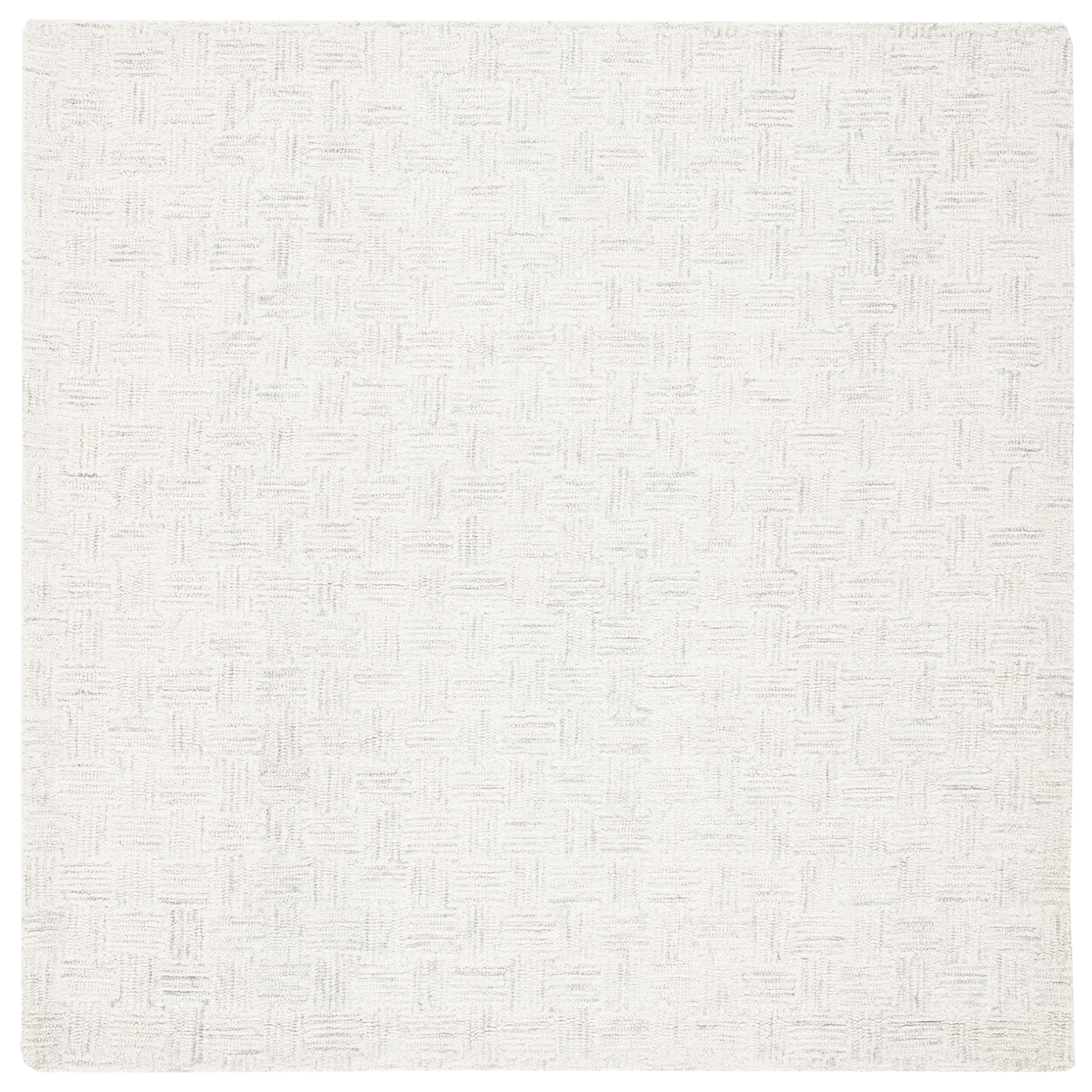 SAFAVIEH Micro-Loop Charlotte Solid Area Rug, Light Grey/Ivory, 5' x 5 ...