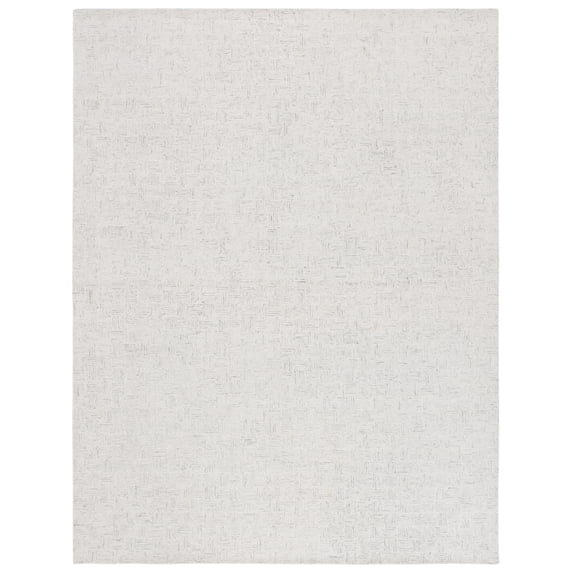 SAFAVIEH Micro-Loop Charlotte Solid Area Rug, Light Grey/Ivory, 8' x 10'