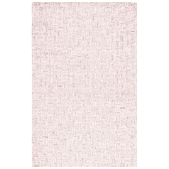 SAFAVIEH Micro-Loop Charlotte Solid Area Rug, Pink/Ivory, 3' x 5'