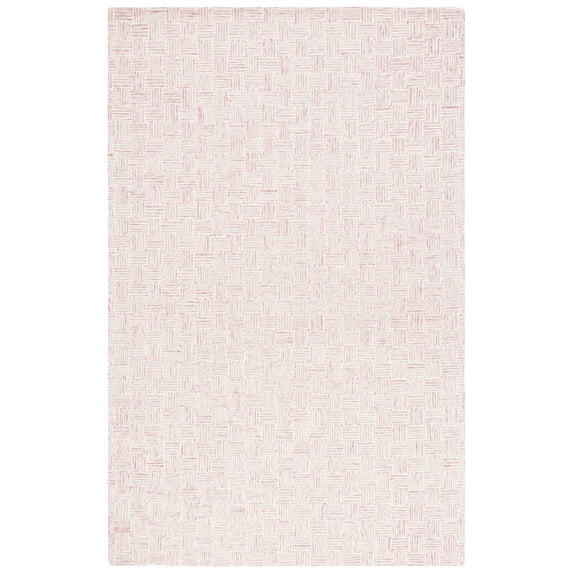 SAFAVIEH Micro-Loop Charlotte Solid Area Rug, Pink/Ivory, 5' x 8'
