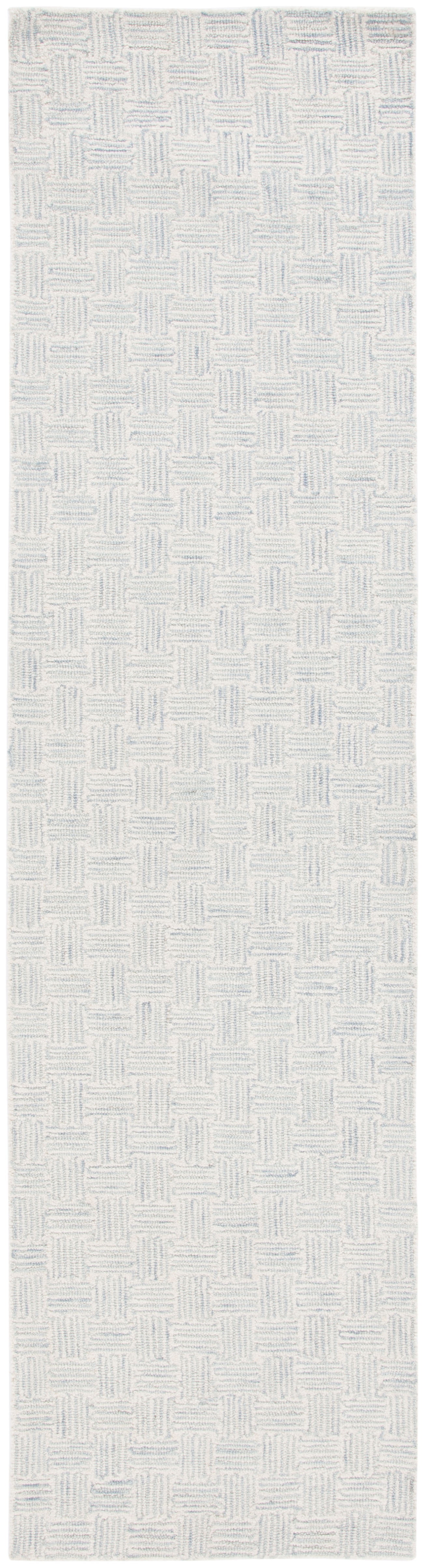 SAFAVIEH Micro-Loop Charlotte Solid Runner Rug, Ivory/Grey, 2'3" x 9'