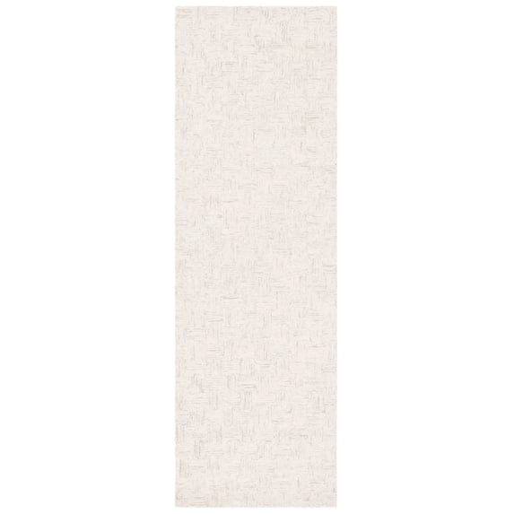SAFAVIEH Micro-Loop Charlotte Solid Runner Rug, Light Grey/Ivory, 2'3" x 11'