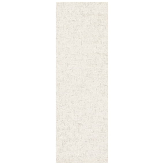 SAFAVIEH Micro-Loop Charlotte Solid Runner Rug, Light Grey/Ivory, 2'3" x 9'