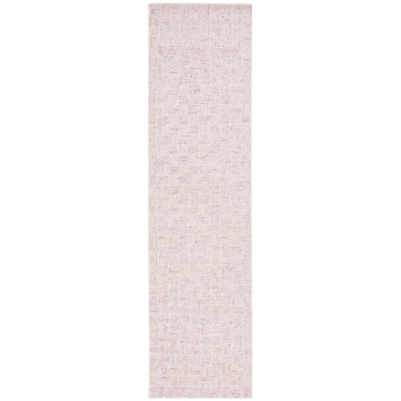 SAFAVIEH Micro-Loop Charlotte Solid Runner Rug, Pink/Ivory, 2'3" x 9'