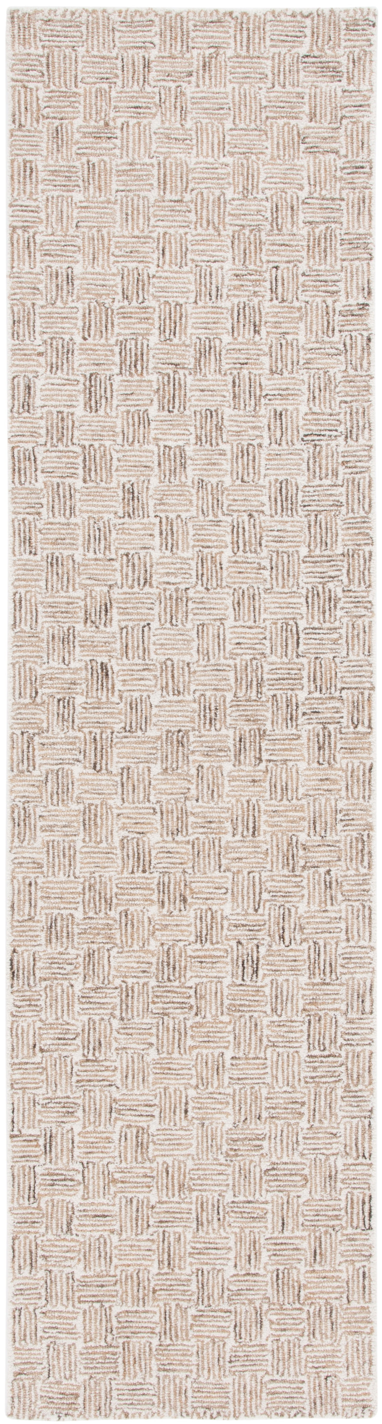 SAFAVIEH Micro-Loop Charlotte Solid Runner Rug, Taupe/Ivory, 2'3" x 9'