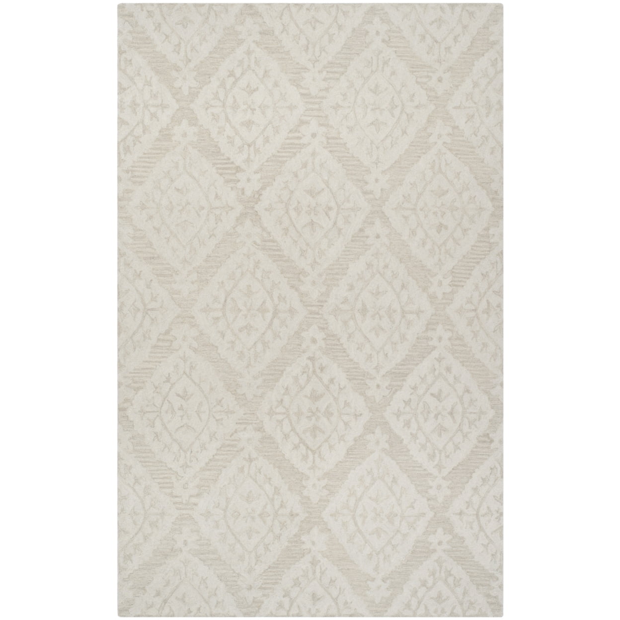 Handmade Beige Wool Tufted 8' x 10' Rectangular Rug